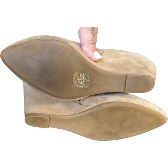 Jeffrey Campbell Handmade Ibiza Last Woven Braided Tan Suede Ankle Wedge Boots 7 - Picture 6 of 10